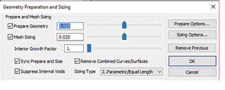 Fig. 6: Geometry preparation controls.