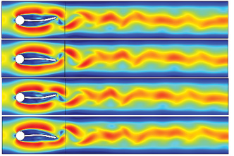 Fig. 11: von Kármán vortex street.